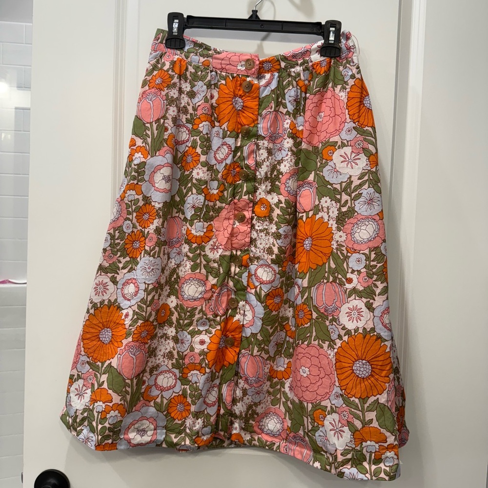 Talbots floral flower print midi skirt